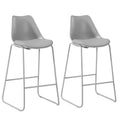 28" PU Leather Bar Stool Set of 2 with Backs V366263