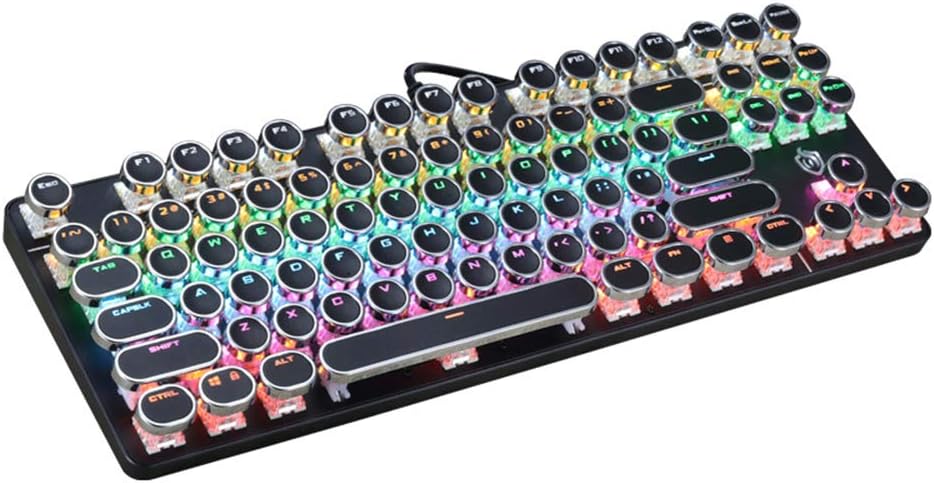 RGB Mechanical Gaming Keyboard 87Key Blue Switch LED Backlit Round Keycaps D591