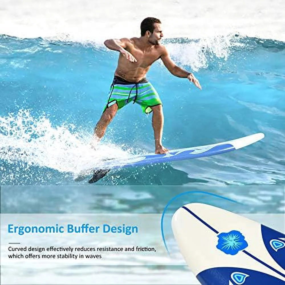 Non-Slip Surfing Board With Removable Fins & Leash V551021