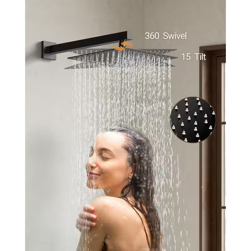 10 in. Wall Mount Shower Head and Tub Faucet 2.5 GPM Matte Black Z94968