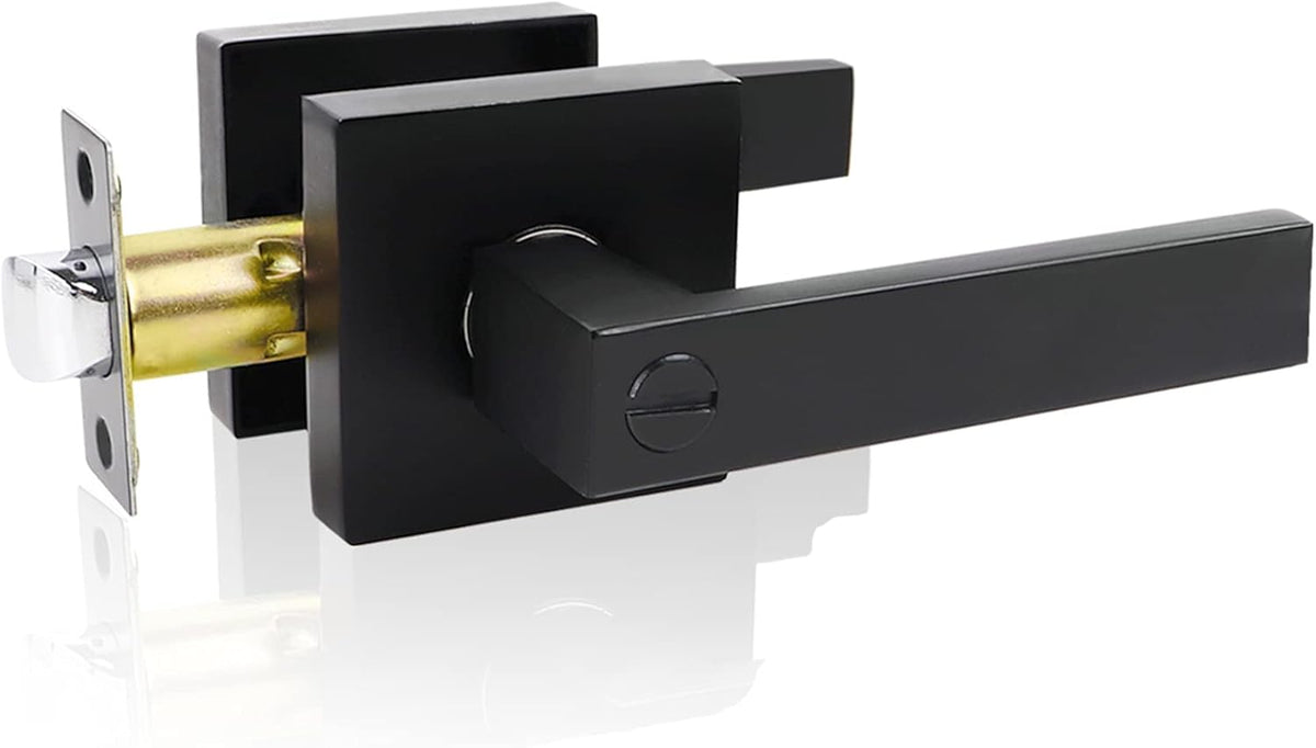 Matte Black Locking Door Lever Handle Set (3 Pack) M97065