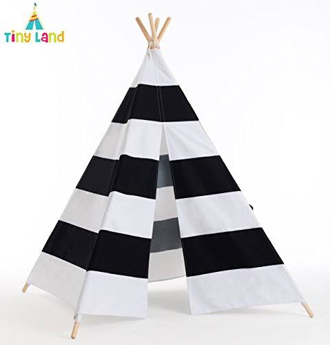 Black Stripes Cotton Canvas Teepee Tent X721338