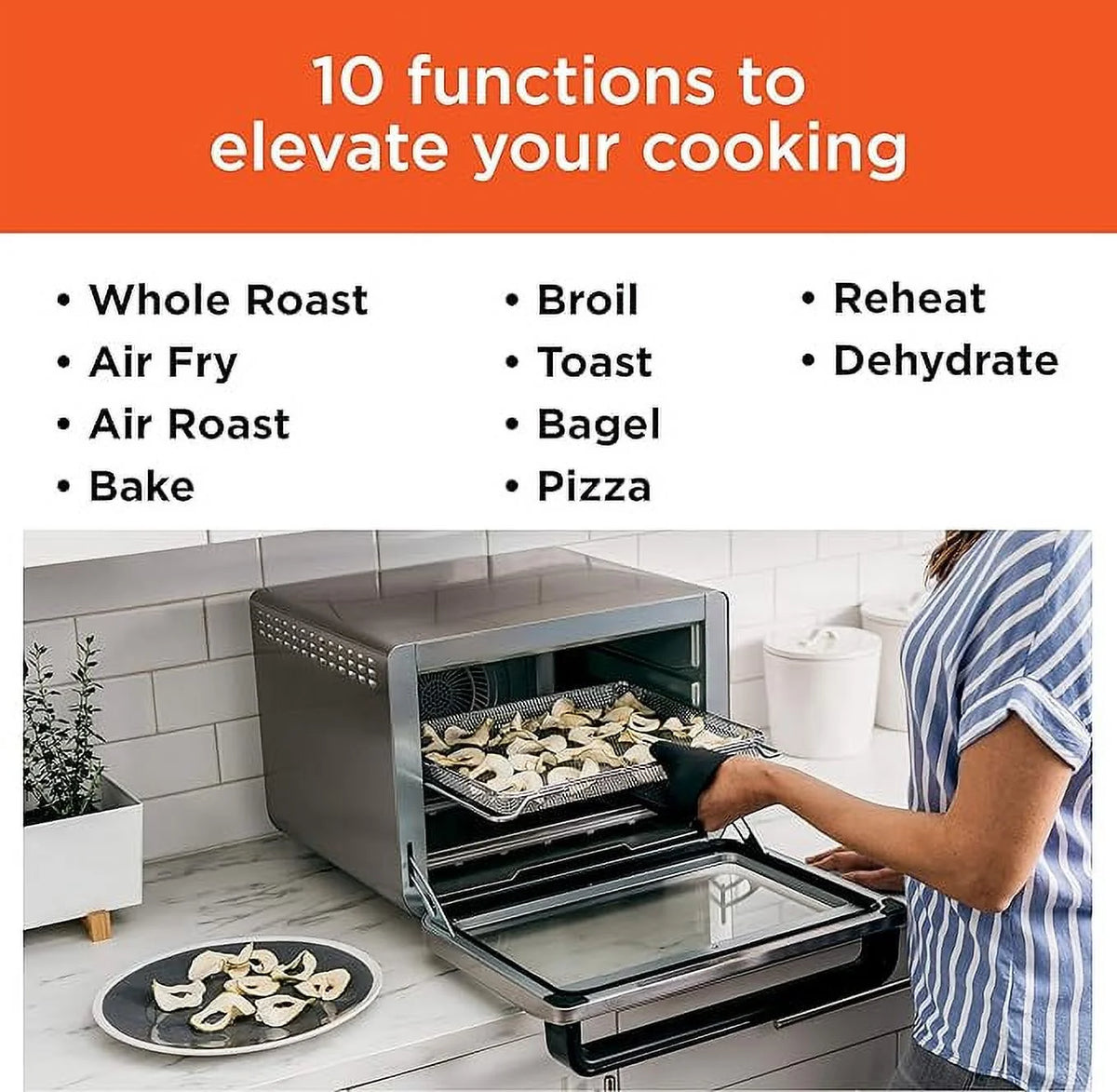 10-in-1 Air Fry Digital Toaster Oven Stainless Steel Z1528