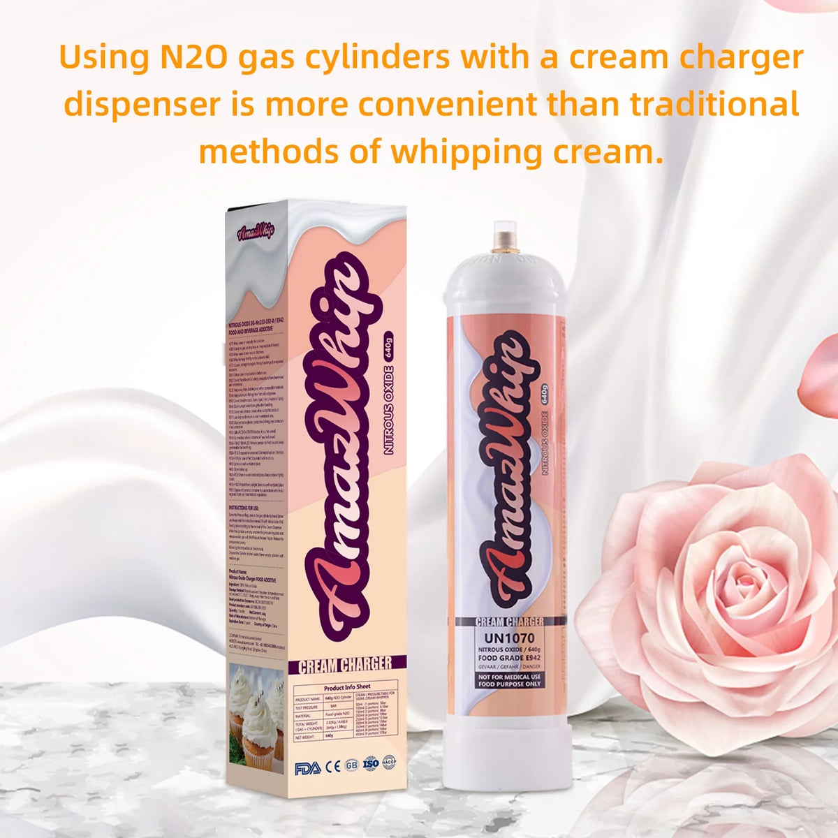 640g Whipped Cream Charger 0.95 Liter Nitrous Oxide X70336