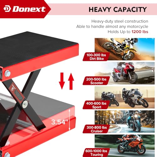 Red 1200 LB Motorcycle Lift Scissor Jack P41640