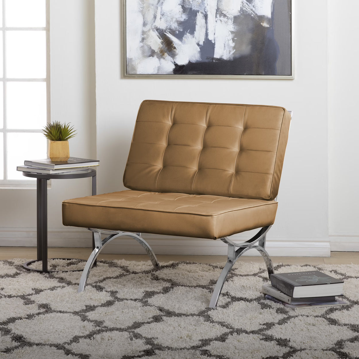 Brown Blended Leather Accent Chair D74155