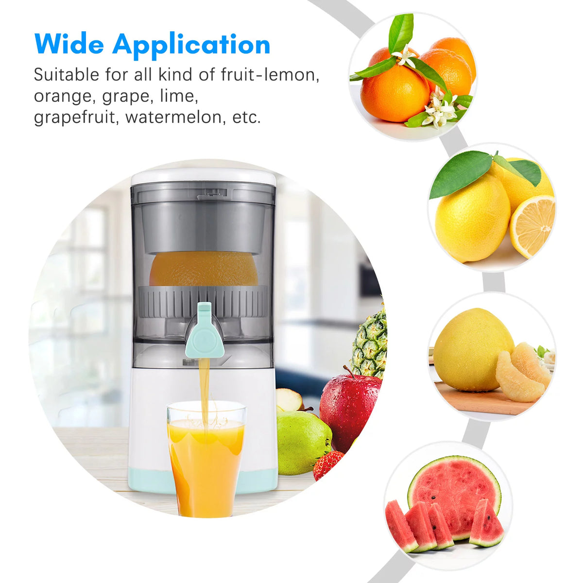 Electric Orange Juice Squeezer Portable Citrus Juicer I36423