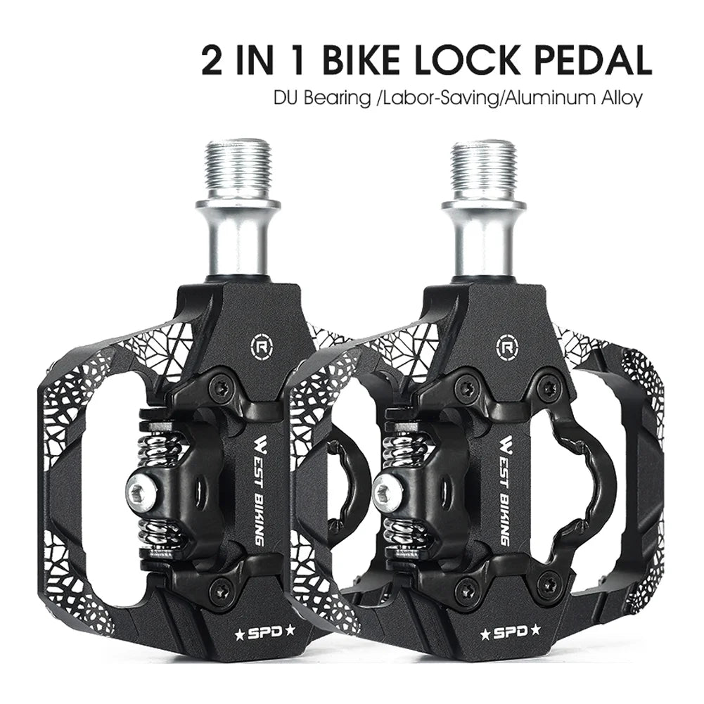 MTB Bike Pedals Dual Platform SPD Clipless Sealed Bearing V9522