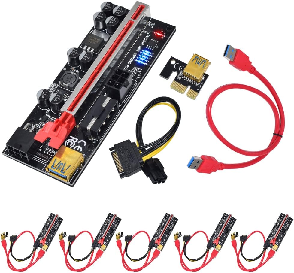PCIe Riser 1X to 16X Graphics Extension Card (6-Pack) Q638