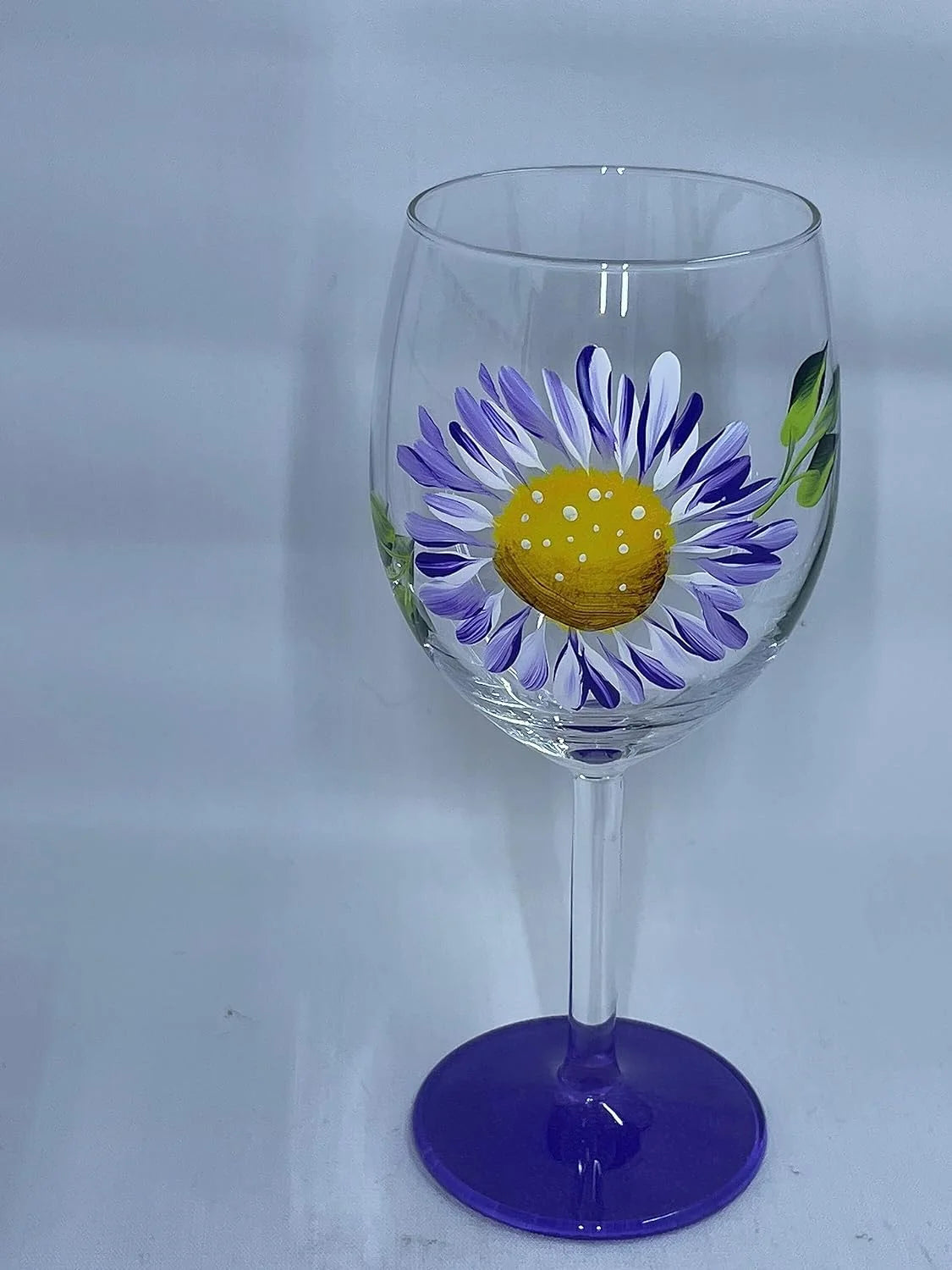 Hand Painted Flower Wine Glasses Stemless 15 Oz Glass I815749