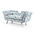 Modern Velvet Loveseat Sofa with Removable Cushion Metal Legs G50370