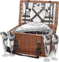 Willow Wicker Picnic Basket Set for 4 X816