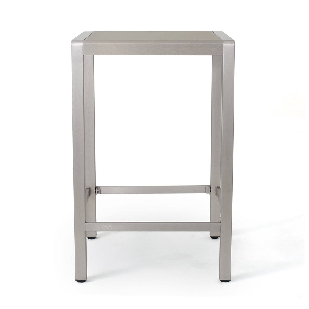 Square Aluminum Bar Table with Glass Top E67790
