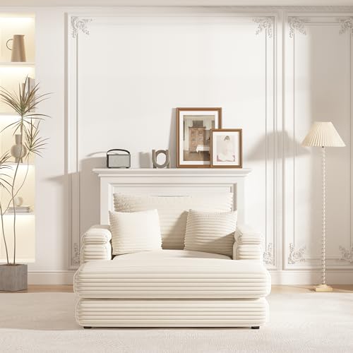86.6 Inch Corduroy 3 Seater Sectional Sofa with Ottoman V761