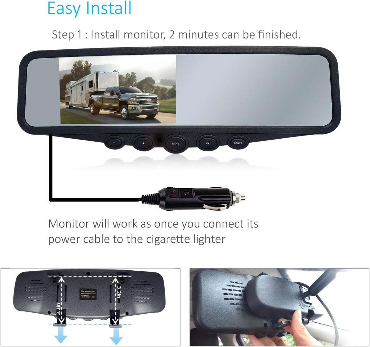 IP69K Waterproof Wireless Backup Camera System Q45827