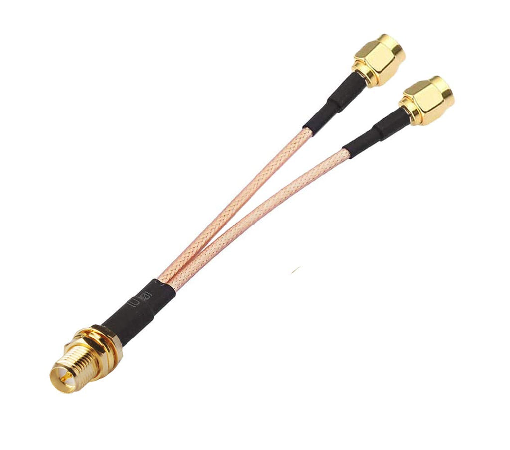 SMA Female to Dual SMA Male Cable Splitter Combiner 6-inch +2pcs SMA Female to TS9 Male Adapter B676