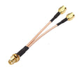 SMA Female to Dual SMA Male Cable Splitter Combiner 6-inch +2pcs SMA Female to TS9 Male Adapter B676