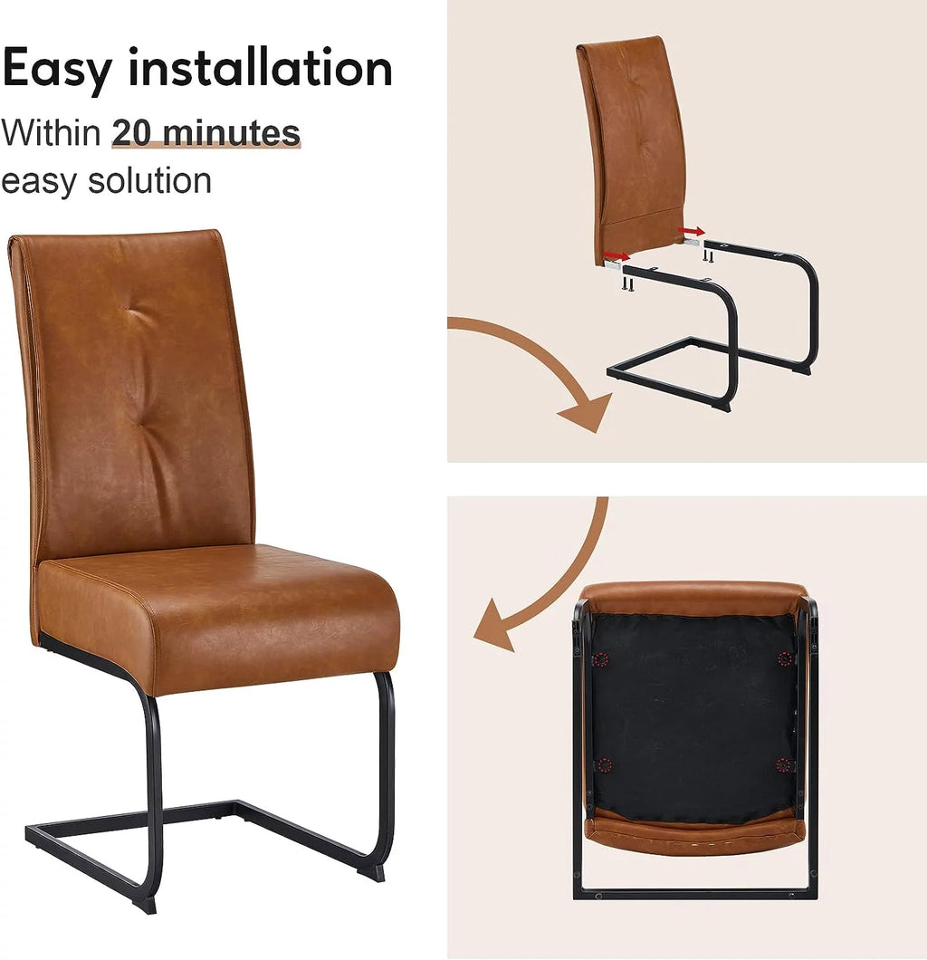 High Back Dining Chairs Set of 2 Brown A63671