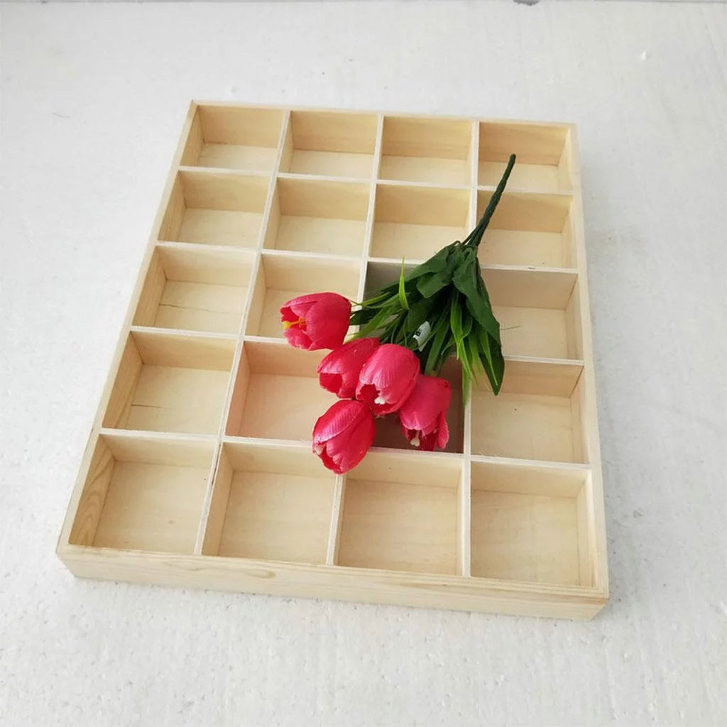 Wooden Multi Grids Storage Box B448