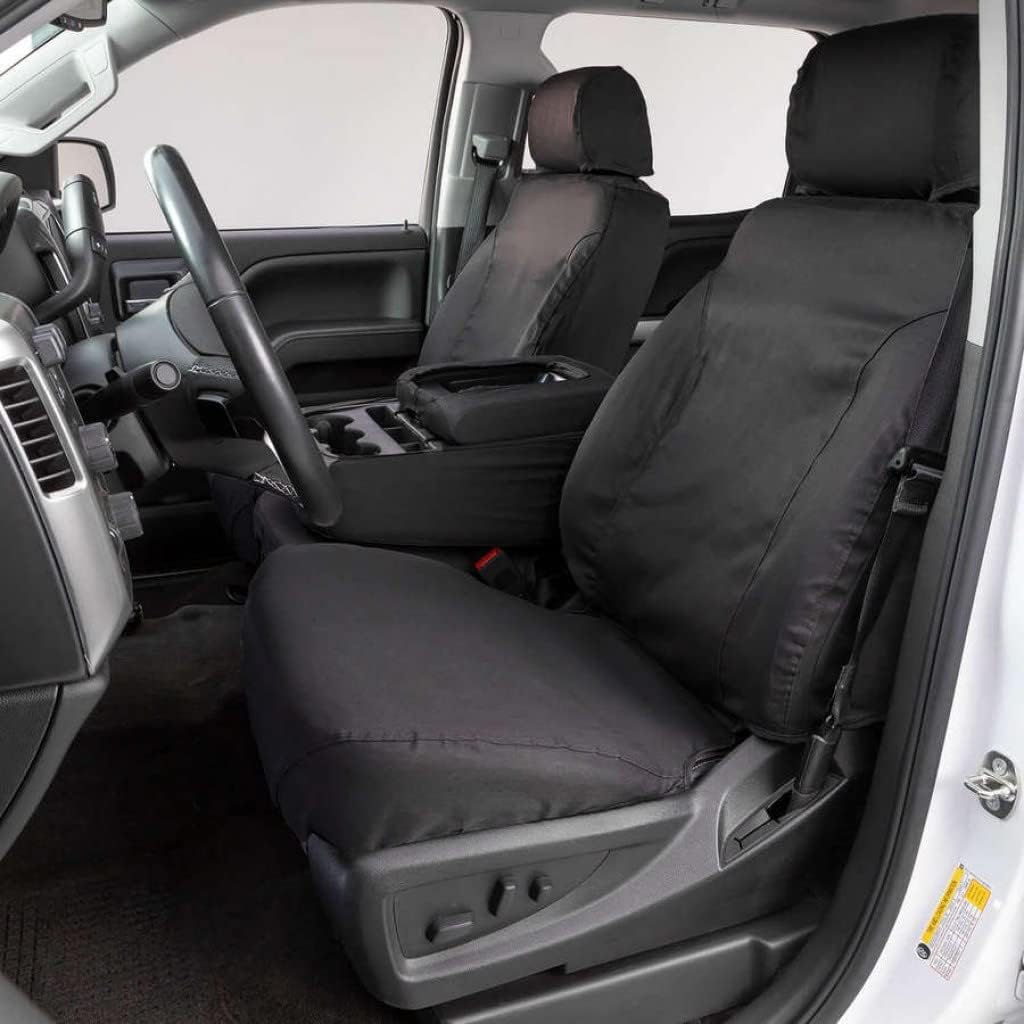 Charcoal Black Front Seat Cover for Bucket Seats with Adjustable Headrest O3322