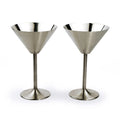 Silver Stainless Steel Martini Glass Set of 2 Z485