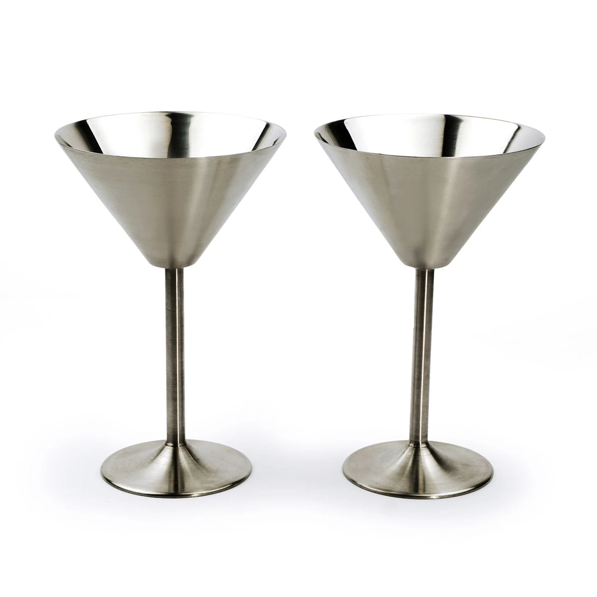 Silver Stainless Steel Martini Glass Set of 2 Z485