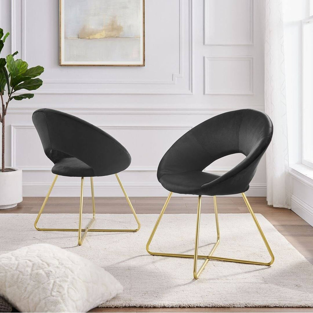 Blue Velvet Accent Chairs (Set of 2) F707599