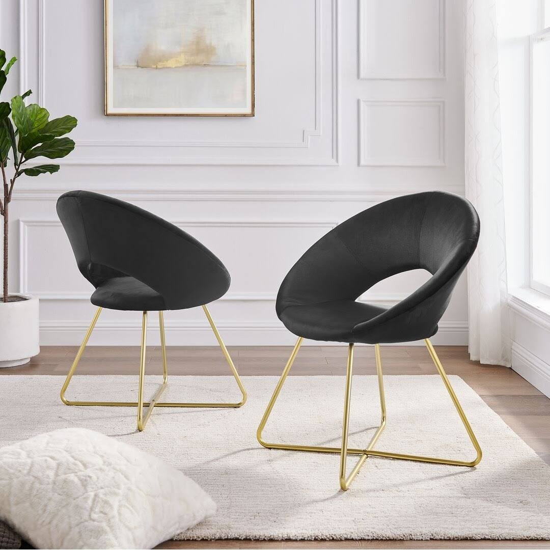 Blue Velvet Accent Chairs (Set of 2) F707599