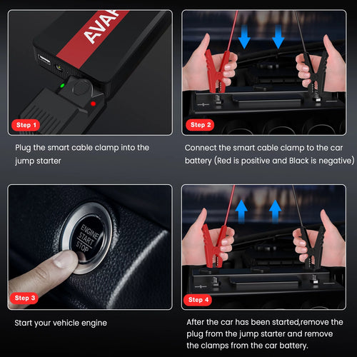 1000A Peak 12V Car Jump Starter Power Bank with LED Light T2017