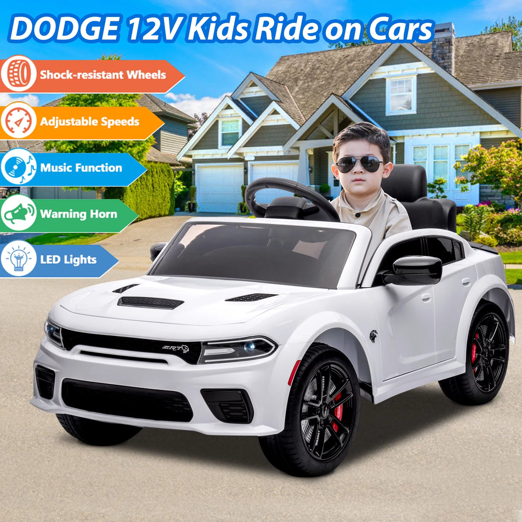 12V White Ride on Car with Remote Control F38752
