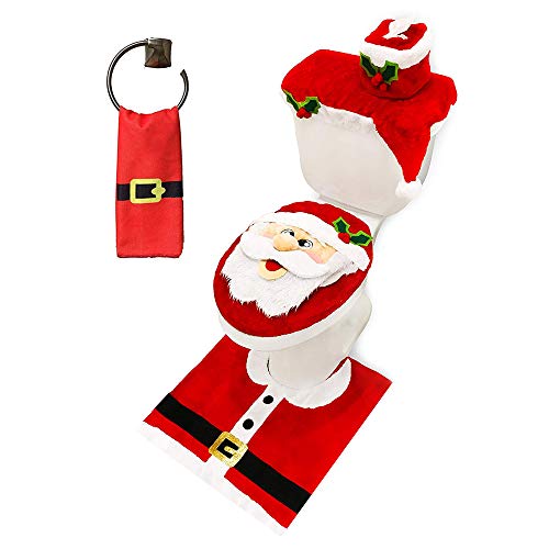 5 Pieces Christmas Theme Bathroom Decoration Set F3884