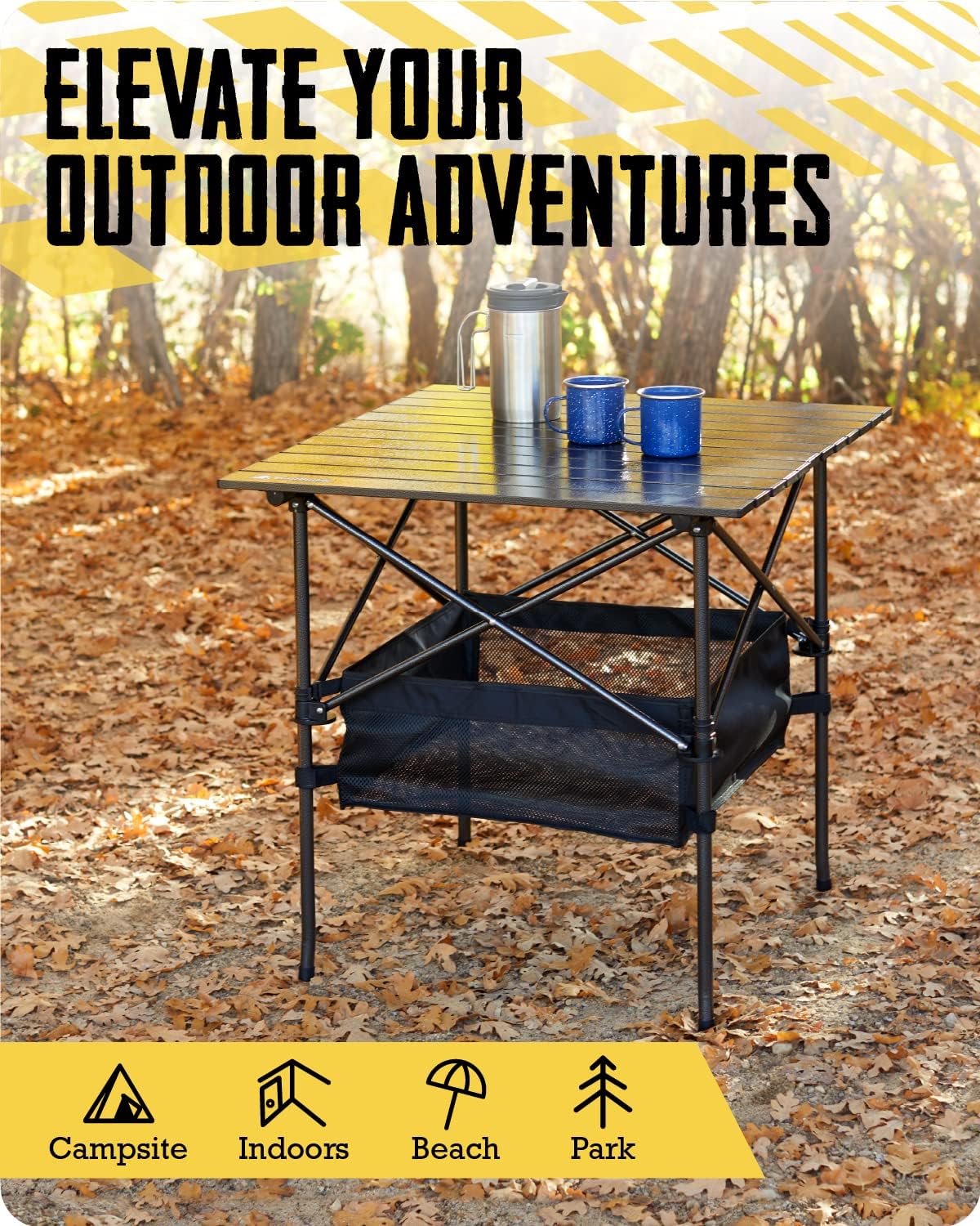 Aluminum Folding Camping Table with Carry Bag, 28in x 28in x 28in V696128