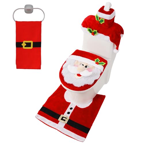 5 Pieces Christmas Theme Bathroom Decoration Set F3884