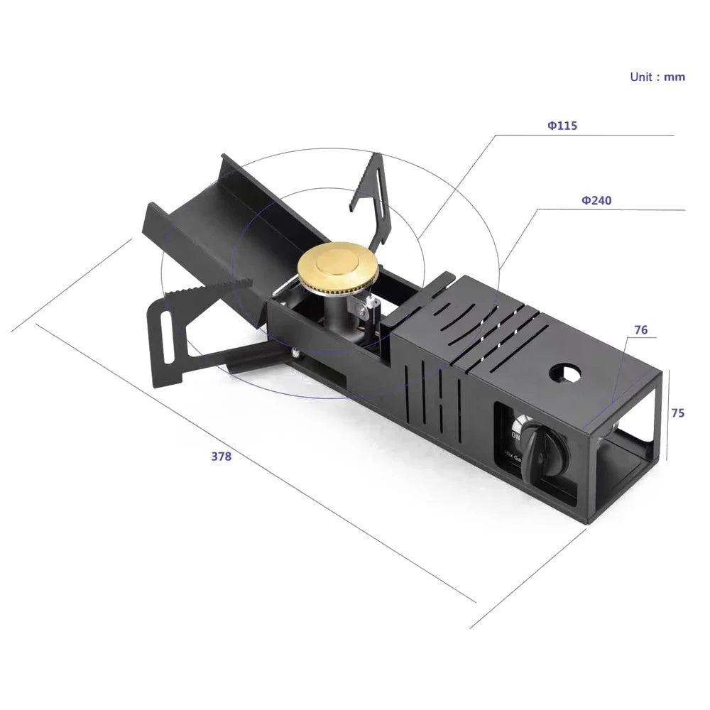 Portable Folding Butane Camping Stove with Piezoelectric Ignition G122