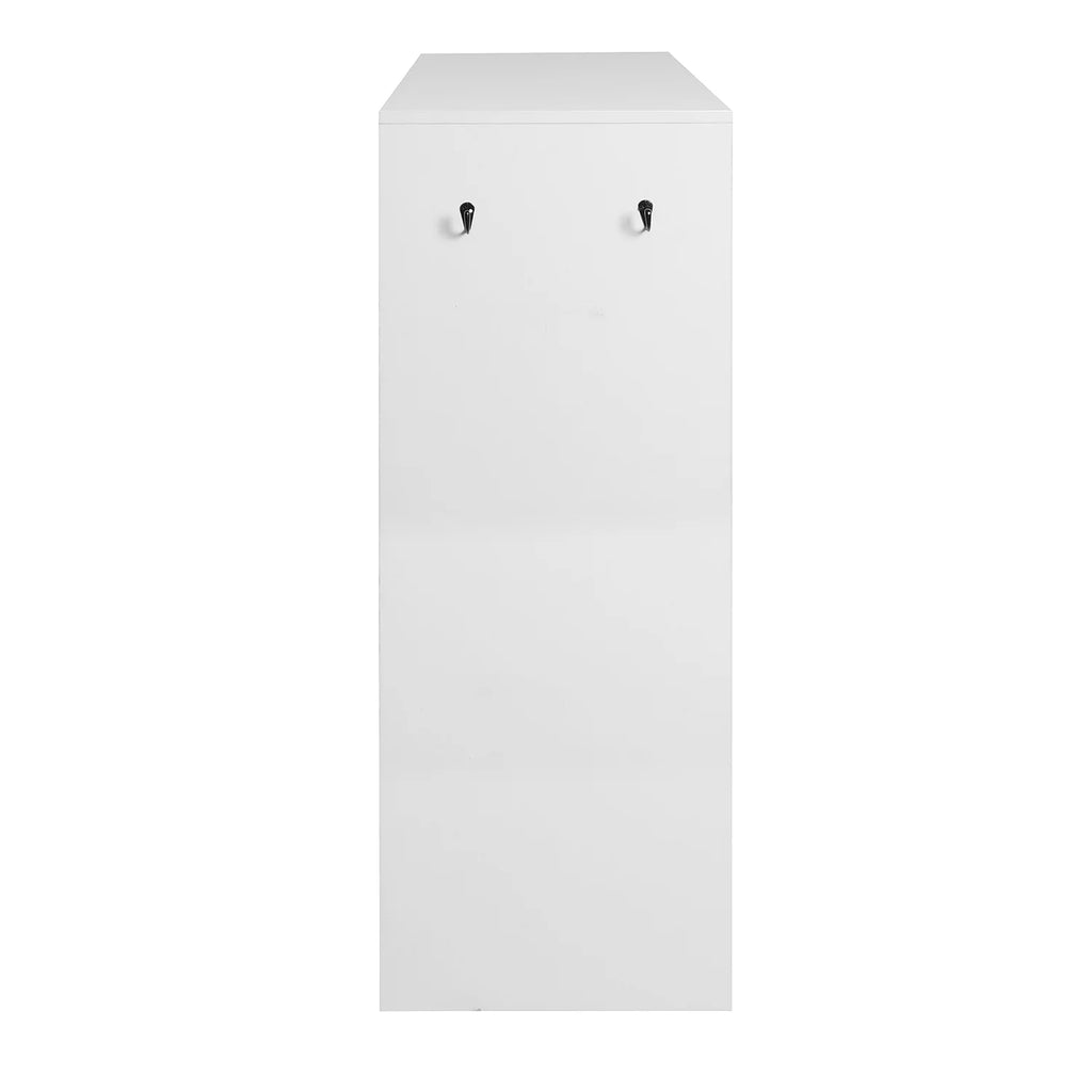 White Freestanding Shoe Rack Organizer with 2 Shutter Door N4769