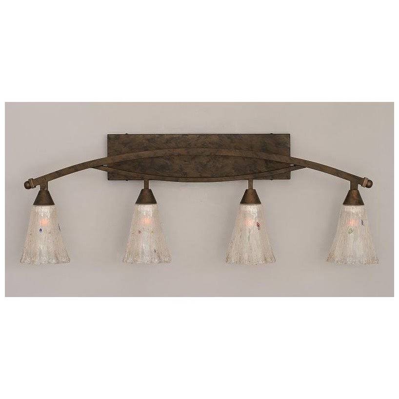 Four Light Bath Bar Bronze Finish with Frosted Crystal Glass L905