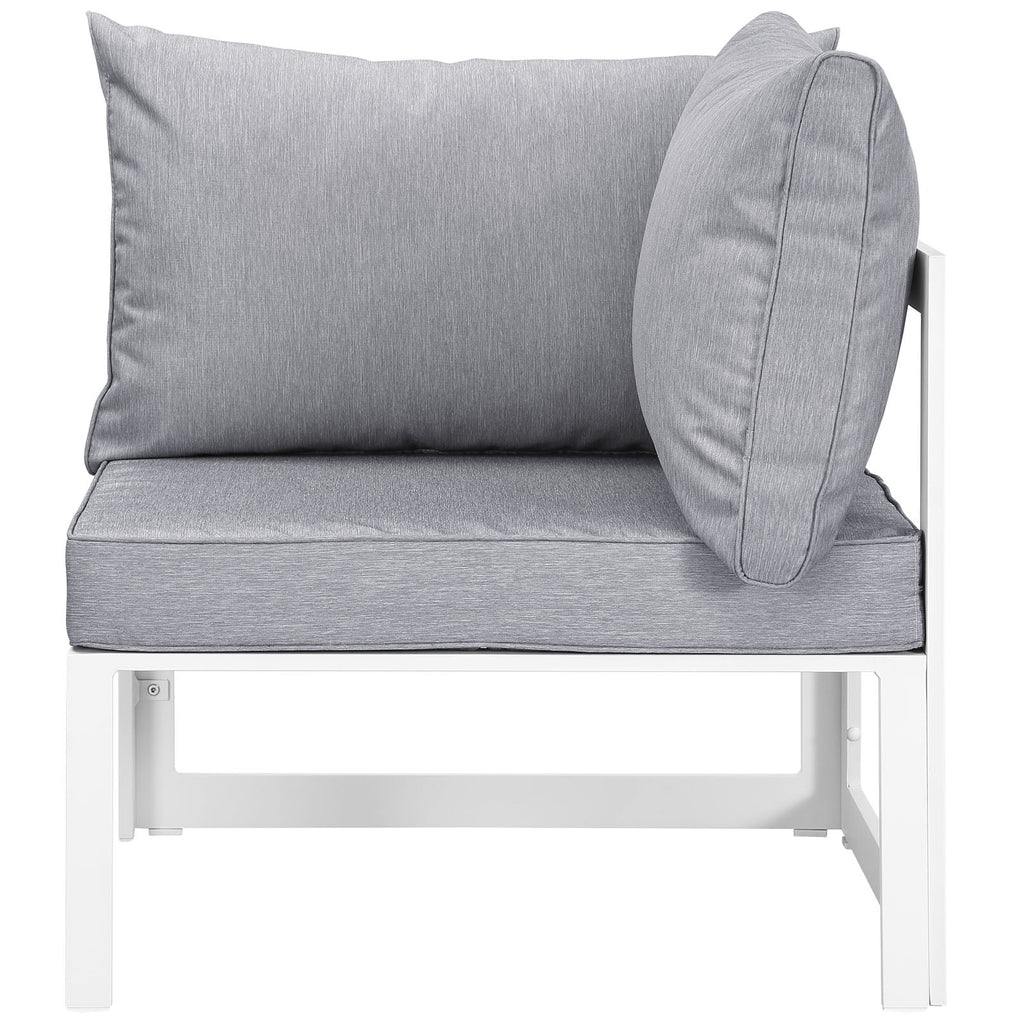 White Grey Fabric Outdoor Patio Sectional Sofa Set E385