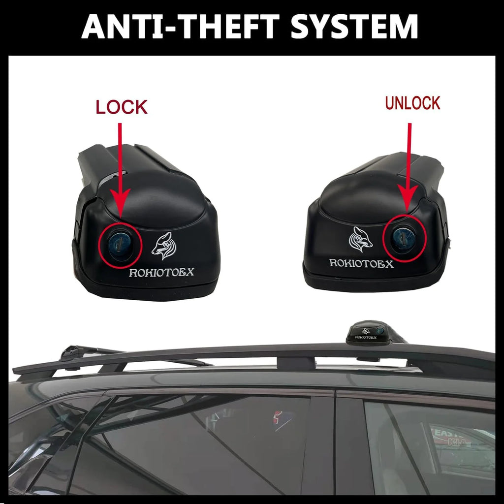 Roof Rack Crossbars for Raised Side Rails Silver O552