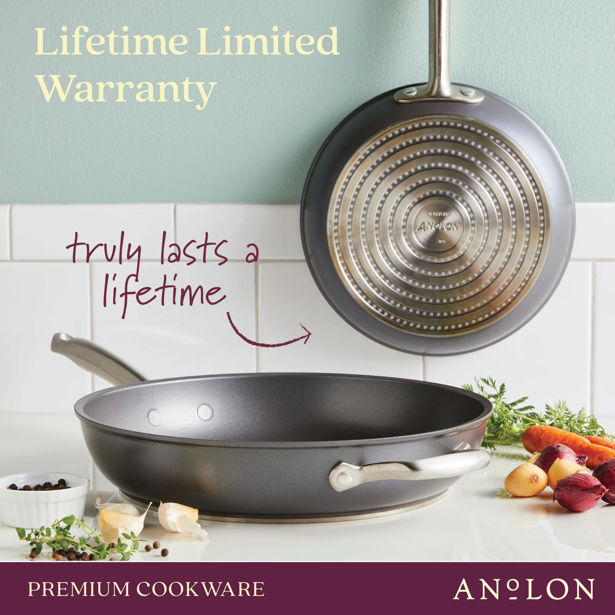 2 Piece Hard-Anodized Nonstick Frying Pan Set X478199