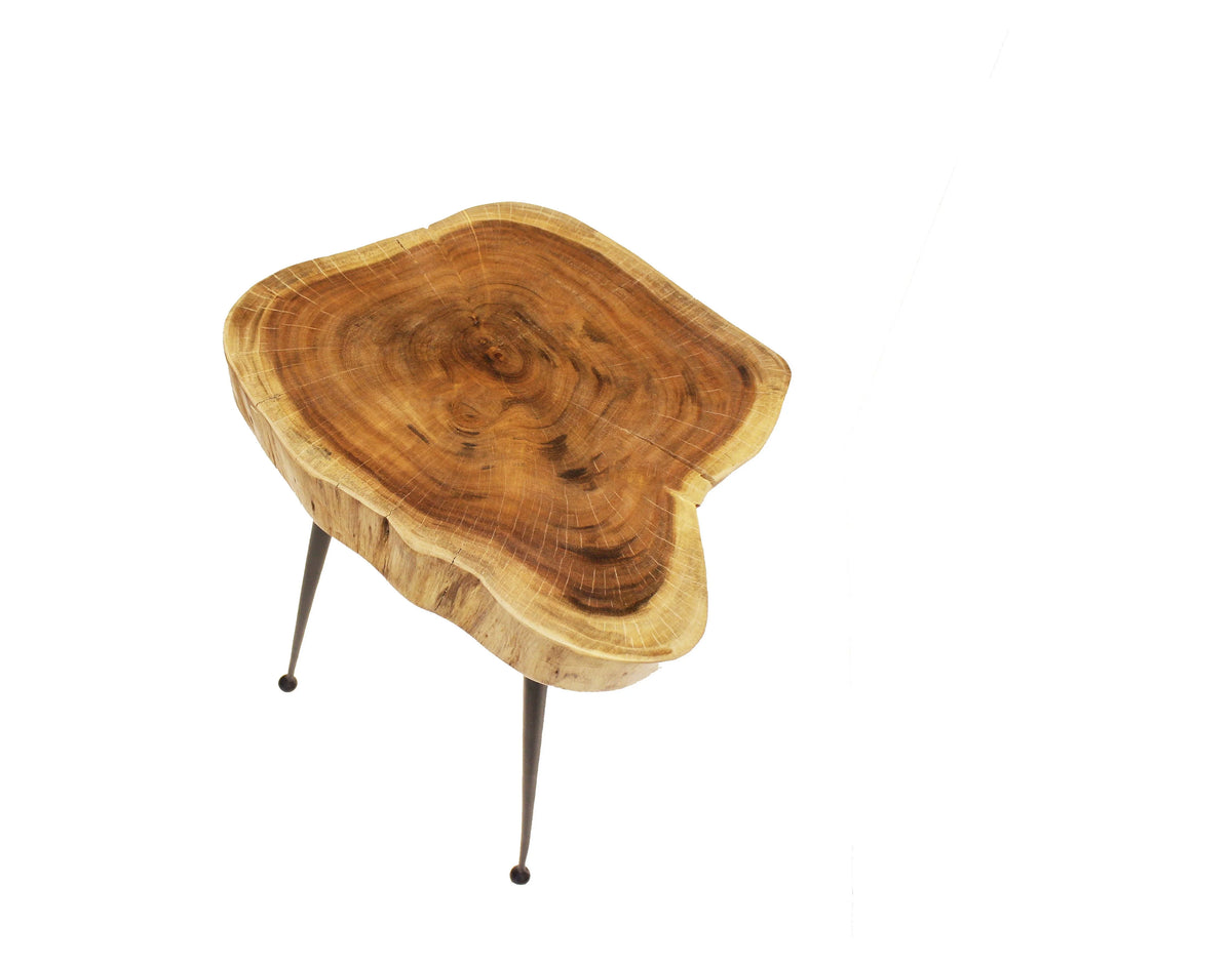 Live Edge Acacia Wood Stool/Side Table T1424