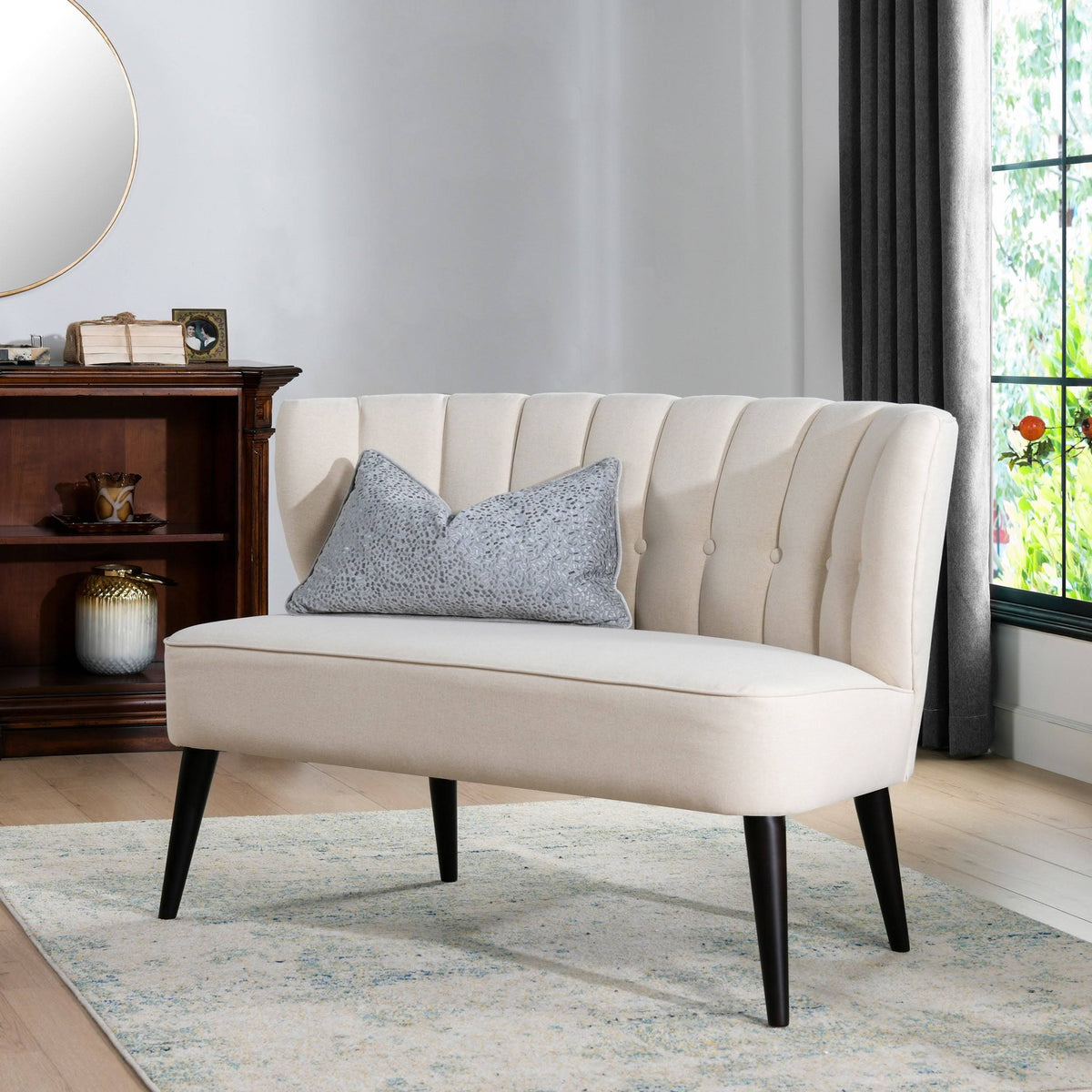 Orange Tufted Settee F40551