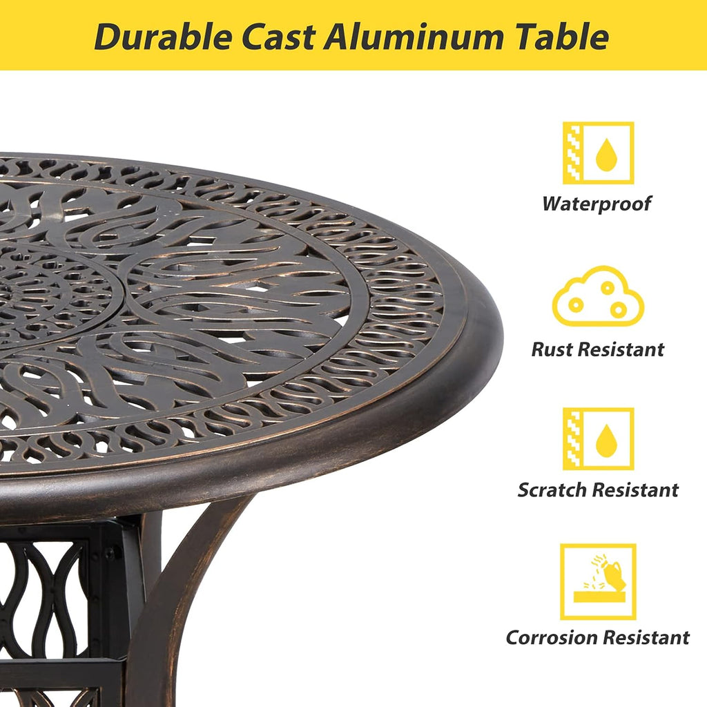 35.4 Cast Aluminum Patio Bistro Table A366848