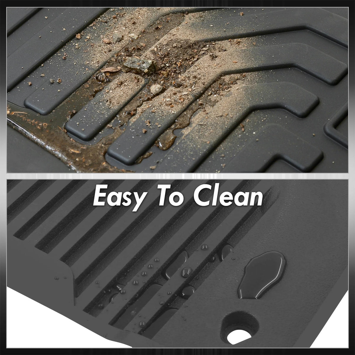 All Weather Heavy Duty Rubber Floor Mats Liner Front & Rear Set O371