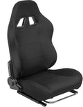 Black Cloth Racing Seat with Adjustable Slide K1847