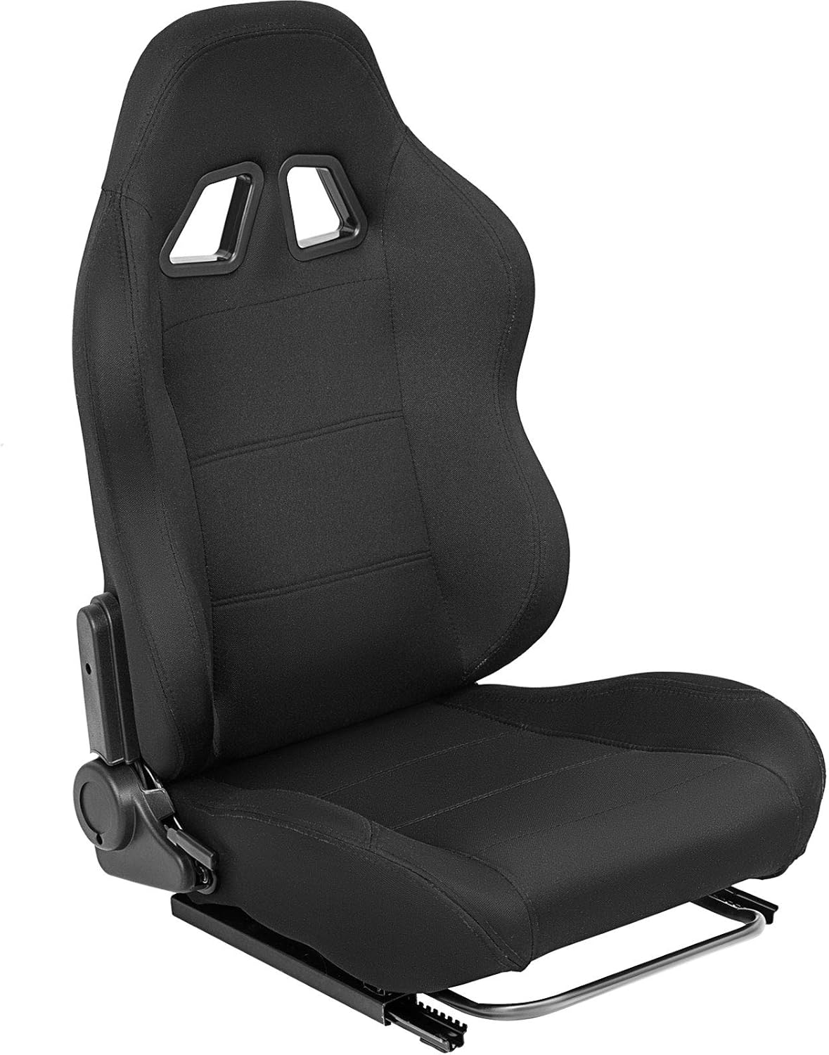 Black Cloth Racing Seat with Adjustable Slide K1847