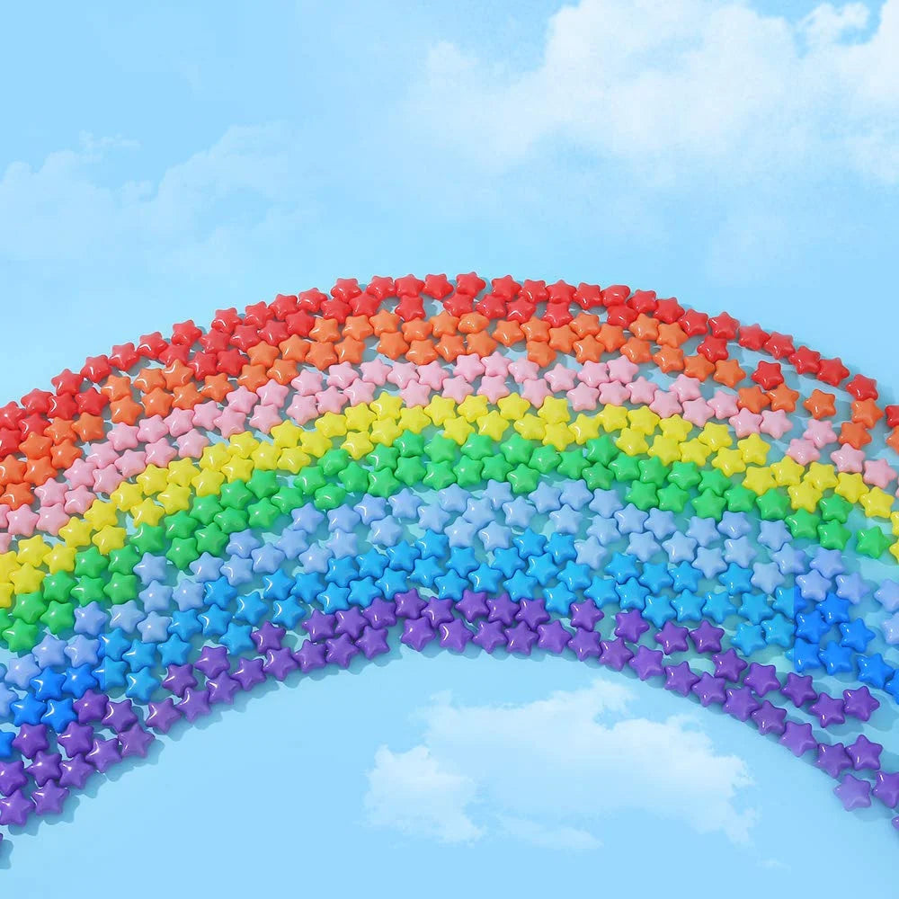 100pcs Rainbow Colorful Plastic Star Ball Pit Balls A979821