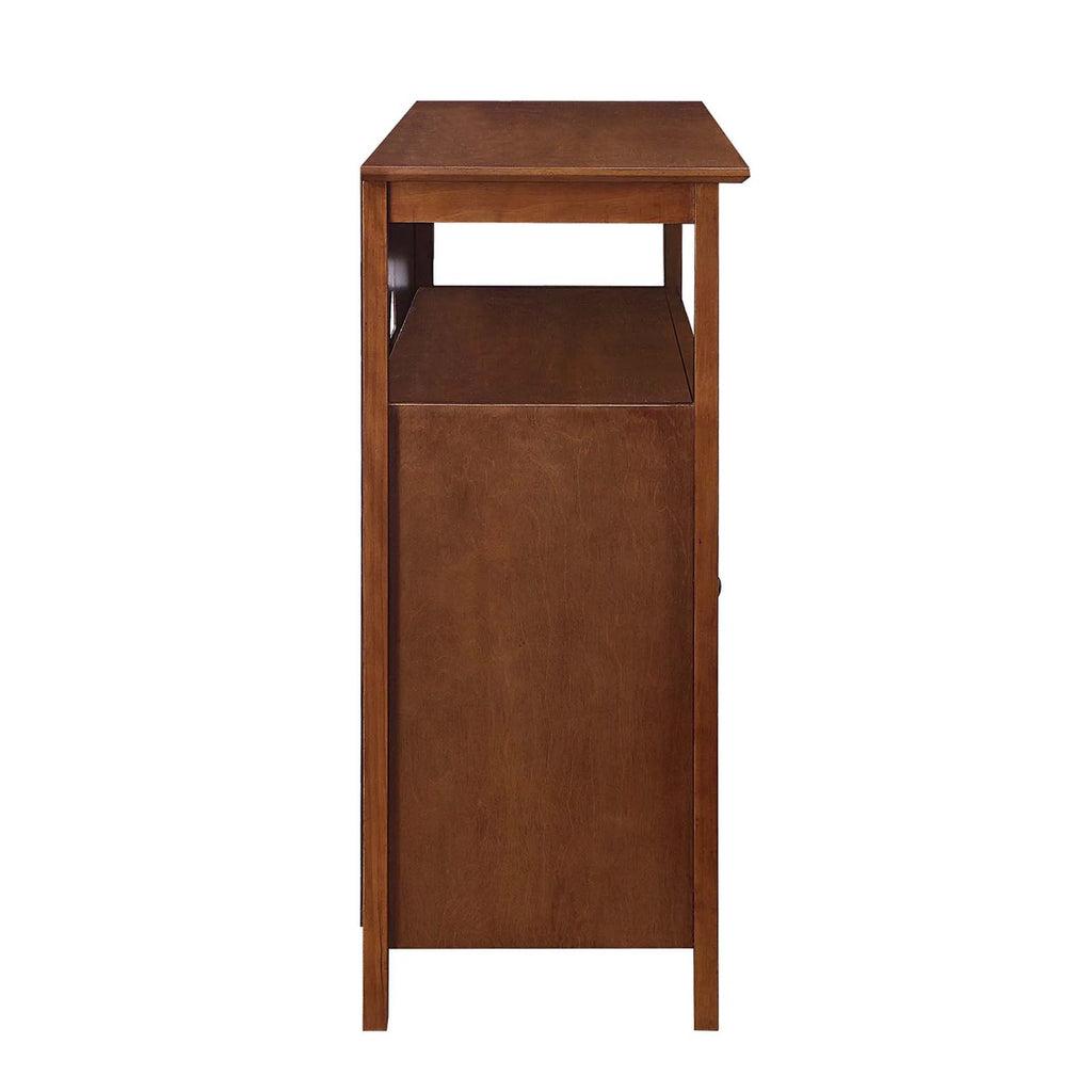 Dark Walnut TV Stand with Storage Cabinets and Shelf H92030