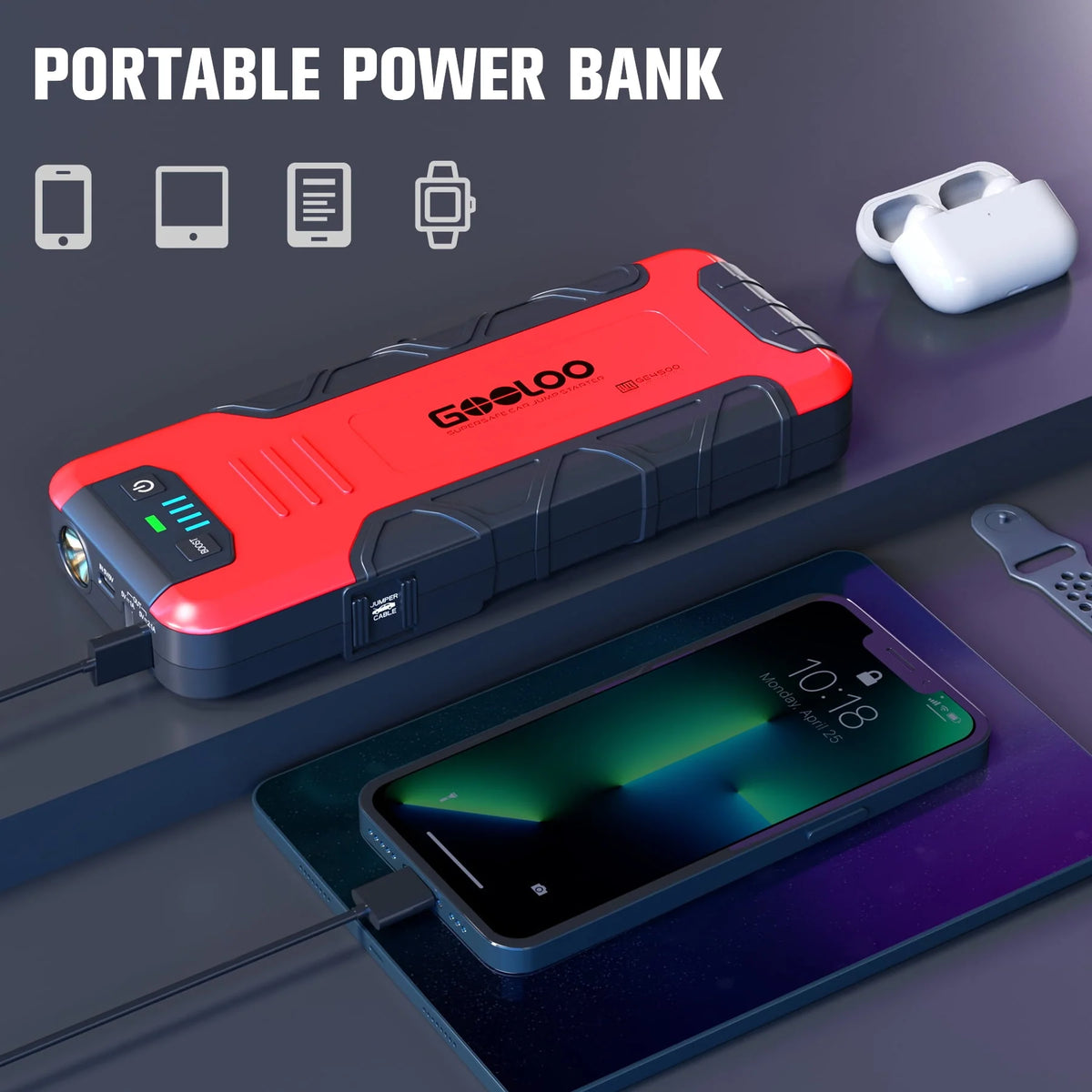 Car Battery Jump Starter with USB Quick Charge Z535552