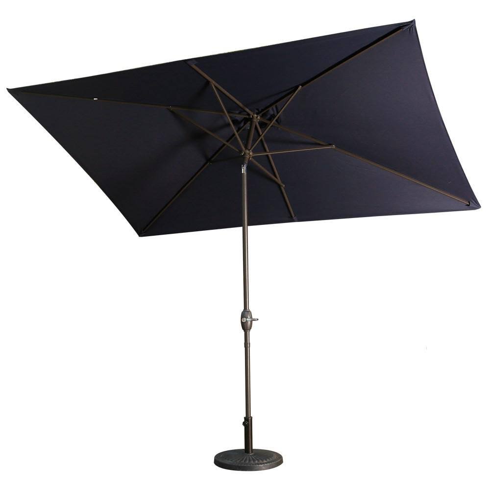 Navy Blue Aluminum Rectangular Market Patio Umbrella M586128