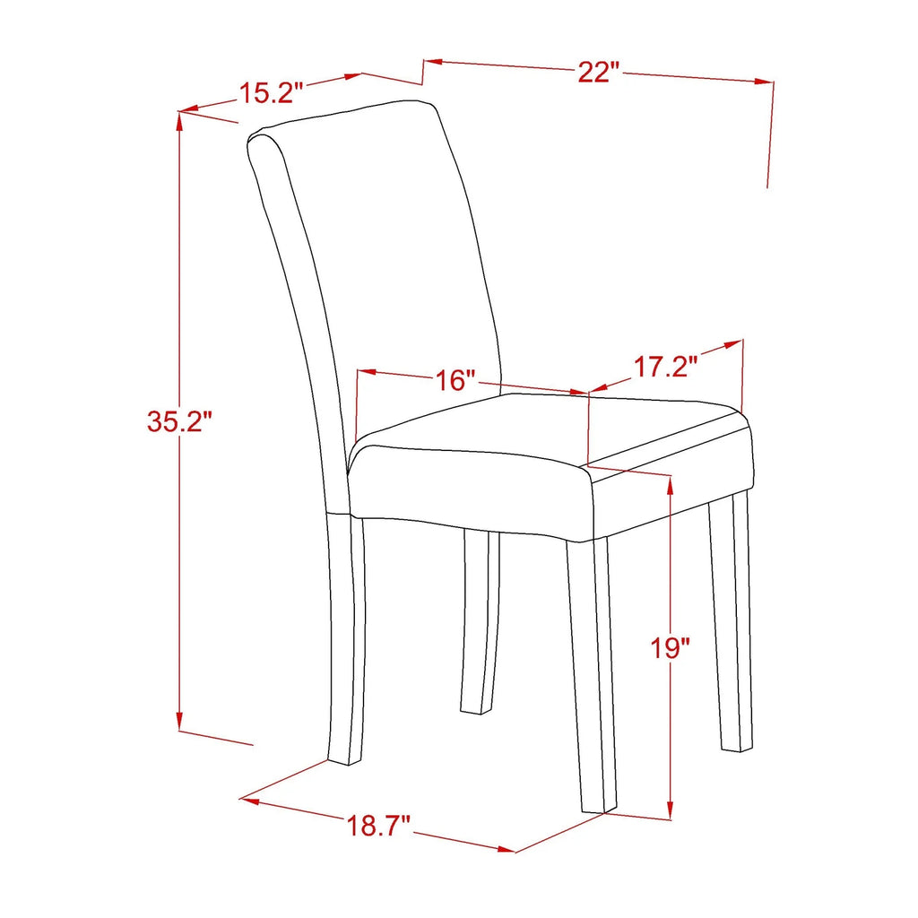5-Pc Wood Dining Table Set with 4 Padded Chairs F54757